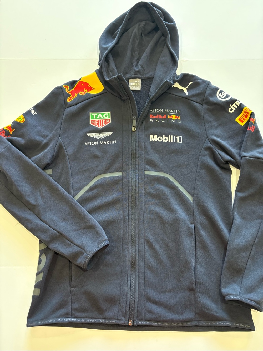 Puma Aston Martin Red Bull Racing Team Hooded Full Zip Jacket Men’s M Navy